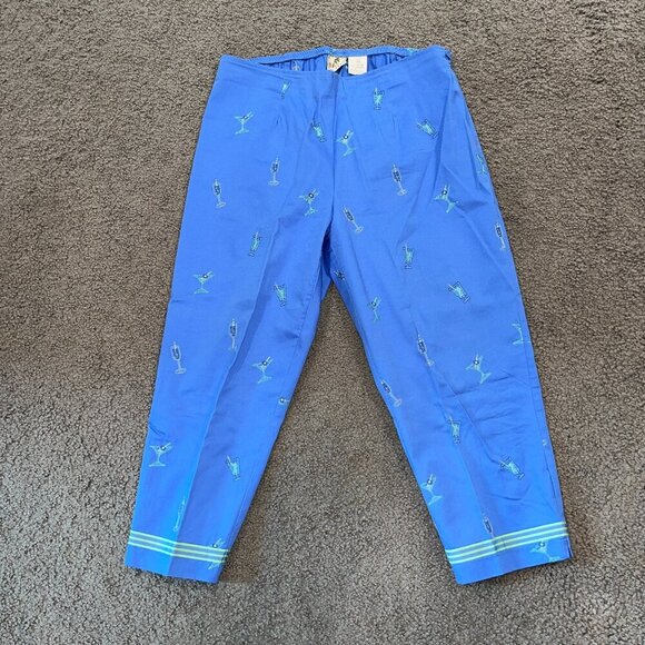 HOLLY LANE Cocktail Martini Cropped Pants Capris Petal Pushers - Royal Blue - 14 - Picture 1 of 14